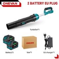 ONEVAN 8000W Šepečiams Nenaudojantis Elektrinis Turbo Pūstuvas Jet Ventiliatorius 400M/S Belaidis Rankinis Lapų Pūstuvas Dulkių Pūtimo Pašalinimo Įrankis 21V 18V Akumuliatoriui 2*928VF Battery-EU