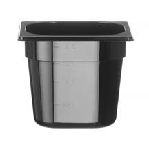 GN talpykla 1/6 iš juodo polikarbonato, HENDI, Profi Line, GN 1/6, 2,4L, Juodas, 176x162x(H)150mm
