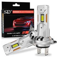 2 vnt. 25000LM H7 LED priekinių žibintų lemputės 70W Mini belaidės CSP automobilio priekiniai žibintai Automobilinės diodinės lempos Canbus Turbo LED Automobiliniai žibintai U formos varinis vamzdelis 6000K H7