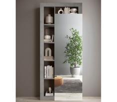Drabužių spinta LENOR 91x209 cm, balta / pilko betono efektas