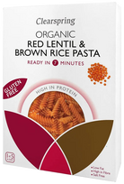 CLEARSPRING Organic Gluten Free raudonųjų lęšių ir rudųjų ryžių makaronai, 250 g