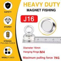 D16-D42 Super Stiprus Magnetinis Neodimio Žvejybos Magnetas Kablys Didelio Galingumo Retųjų Žemių su Įgilinta Skyle Kilpa Išgelbėjimo Magnetinis