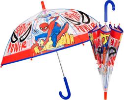Vaikiškas skėtis PERLETTI Spiderman, ilg., skaidrus, dm. 74 cm