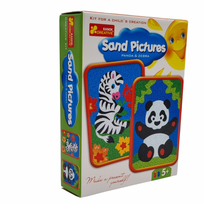 Ranok piešimas smėliu: 2 paveiksliukai - Panda ir Zebras
