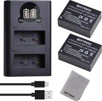 "Batmax" 2 pakuotės NP-W126 NP-W126S akumuliatoriaus ir LCD dvigubo įkroviklio su C tipo prievadu, suderinamos su "Fuji X-A1", "X-E1", "X-E2", "X-M1", "X-Pro1", "HS30EXR", "HS33EXR", "HS50EXR