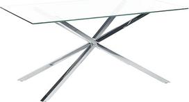 "Beliani Maramo" valgomojo stalas stiklinis skaidrus stačiakampis 160 x 90 cm metalinis rėmas sidabrinis