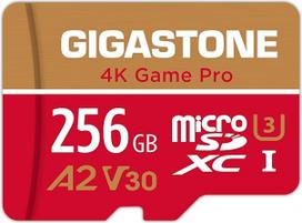 "Gigastone Pro" 256GB "Micro SD" kortelė U3 4K iki 95MB/s atmintis + SD kortelės adapteris