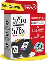 callmenew 575XL ir 576XL spausdintuvų kasetės - suderinamos su "Canon" spausdintuvų kasetėmis 575 576 (PG-575XL juoda ir CL-576XL spalvota) - XL serijos PIXMA TS3550i TS3750i išmaniųjų lustų pakaitalas - 2 vnt.