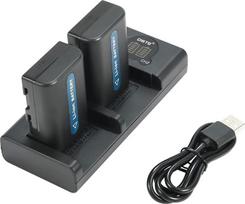 DSTE 2 x NP-FM50 atsarginė baterija + dvigubas USB įkroviklis su LCD ekranu, suderinama su "Sony" NP-FM30 NP-FM51 CCD-TR108 CCD-TR208 CCD-TR408 CCD-TR748 CCD-TRV106 CCD-TRV107