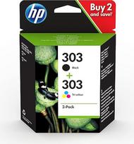 HP 303 3YM92AE originali juoda / 3 spalvų rašalo kasetė 4 ml 200/165 puslapių (juoda/balta/spalva) (2 vnt.)