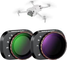 NEEWER kintamo ND filtro rinkinys, suderinamas su DJI Mini 4 Pro, ND2-32 (1-5 stop)+ND64-512 (6-9 stop), pilkas filtras, daugiasluoksnis HD optinis stiklas, dronų fotoaparatų objektyvų priedai, aerofotografija