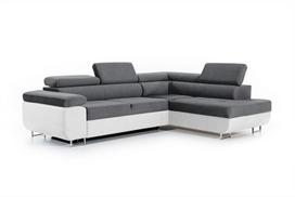 Dešininė kampinė sofa Bogart Annabelle, pilka/balta