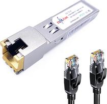 "Elfcam®" - 10Gb SFP+ su RJ45 jungtimi "Freebox Ultra", 10Gb SFP+ 10Gbase-T-30 m modulis su 5 m "Cat8" tinklo kabeliu