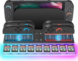 "Switch 2 JoyCon" įkrovimo stotelė, "Switch" įkrovimo stotelė su žaidimų saugykla ir LED ekranu/2, "Switch 2" konsolės stovas