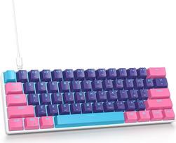 SbocKeeb Žaidimų klaviatūra 60 procentų, laidinė RGB mechaninė klaviatūra America QWERTY, mini 61 klavišas USB klaviatūra Anti-Ghosting kompiuterio žaidėjams (GS61 RGB-61 Meitao)