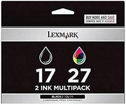 "Lexmark" Nr. 17 ir Nr. 27 juodos ir spalvotos rašalo kasetės 7,4 ml ir 9,2 ml kombinuotoji pakuotė