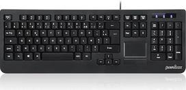 "Perixx PERIBOARD-513U" laidinė klaviatūra su jutikliniu kilimėliu USB juoda