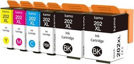 kamo 202XL daugiapakopės rašalo kasetės, suderinamos su "Epson 202 XL" rašalo kasetėmis, skirtomis "Epson Expression Premium XP-6000 XP-6005 XP-6100 XP-6105 (2 x juoda, 1 x foto juoda / žydra / purpurinė / geltona)