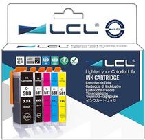 LCL suderinama rašalo kasetė PGI-580 PGI-580XXL CLI-581 CLI-581XL CLI-581XL CLI-581XXL (1PGBK 1 juoda 1 mėlyna 1 žydra 1 purpurinė 1 geltona), skirta "Canon Pixma TR7550 TR8550 TS6150" pakeisti