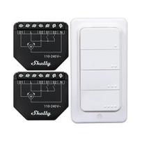 2 vnt. žaliuzių/užuolaidų WiFi valdiklių rinkinys Shelly Shutter + BLU RC mygtukas 4
