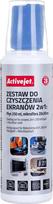 Activejet AOC-269 Liquid, Screen cleaning kit 2in1 250 ml, 20x20 cm,  Screen cleaner, plastic cleaner and microfiber cleaning cloth 20x20 cm