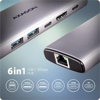 Axagon HMC-6L2L 2xUSB-A HDMI4K 1x USB-C PD100W USBC LA