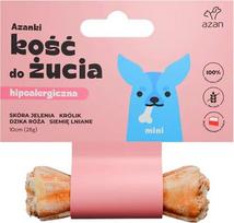 Brit AZANKI Hypoallergenic bone made of deer skin with rabbit and flaxseed MINI – dog treat – 10 cm