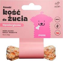 Brit AZANKI Hypoallergenic bone made of deer skin with rabbit and probiotic Puppy - dog treat - 10 cm