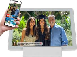 Denver PFF-1070W digital photo frame White 25.6 cm (10.1") Touchscreen Wi-Fi