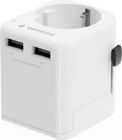 Gembird TPA-EU2A12-01-W EU to Universal travel power adapter, 12W, white | Gembird