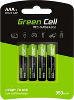 Green Cell Rechargeable Batteries 4x AAA HR03 950mAh