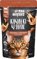 Pan Mięsko PAN MIĘSKO Pieces in sauce Veal with deer - wet cat food - 85g