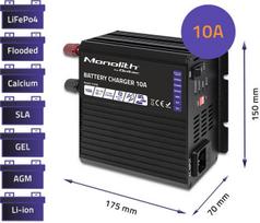 Qoltec Charger for LiFePO4 AGM GEL SLA batteries, 10A