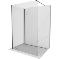 Mexen Kioto dušo sienelė Walk-in 120 x 80 cm, permatoma, juoda - 800-120-212-70-00-080
