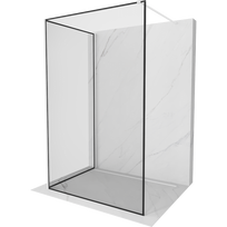 Mexen Kioto dušo sienelė Walk-in 90 x 90 cm, juodas rėmas, baltas - 800-090-212-20-70-090