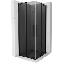 Mexen Velar Duo 90 x 90 cm stumdomas dušo kabinas, grafitas, juodas - 871-090-090-42-70