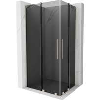 Mexen Velar Duo stumdomas dušo kabinas 90 x 80 cm, grafitas, šlifuotas nikelis - 871-090-080-42-97
