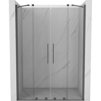 Mexen Velar Duo slankiosios dušo durys 160 cm, permatomos, ginklo metalo spalva - 871-160-000-02-95