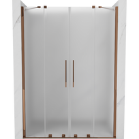 Mexen Velar Duo slankiojamos dušo durys 140 cm, matinės, rožinis auksas - 871-140-000-32-60