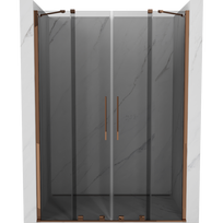 Mexen Velar Duo stumdomos dušo durys 140 cm, grafitas, rožinis auksas - 871-140-000-42-60