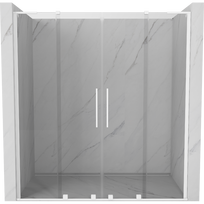 Mexen Velar L Duo stumdomos dušo durys 200 cm, skaidrios, baltos - 871-200-003-02-20