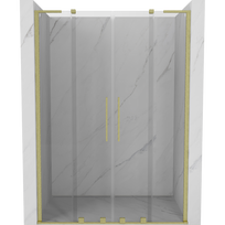 Mexen Velar L Duo stumdomos dušo durys 150 cm, skaidrus, auksinis šlifuotas - 871-150-003-02-55