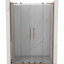 Mexen Velar L Duo stumdomos dušo durys, 140 cm, skaidrios, rožinis auksas - 871-140-003-02-60
