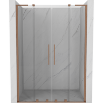 Mexen Velar L Duo stumdomos dušo durys 160 cm, permatomos, šlifuotas varis - 871-160-003-02-65