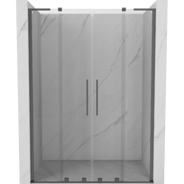 Mexen Velar L Duo stumdomos dušo durys 140 cm, permatomos, ginklų metalas - 871-140-003-02-95
