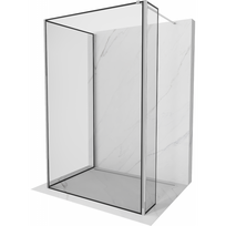 Mexen Kioto dušo sienelė Walk-in 130 x 70 x 30 cm, juodas rėmelis, chromas - 800-130-070-221-01-70-030