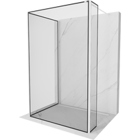 Mexen Kioto dušo sienelė Walk-in 110 x 70 x 30 cm, juodas rėmelis, balta - 800-110-070-221-20-70-030