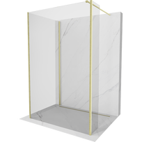 Mexen Kioto dušo sienelė Walk-in 110 x 75 x 40 cm, skaidri, šepetėlio auksinė - 800-110-075-221-55-00-040
