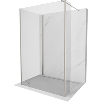 Mexen Kioto dušo siena Walk-in 140 x 90 x 40 cm, permatoma, šlifuotas nikelis - 800-140-090-221-97-00-040