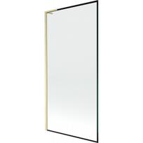 Mexen Next L vonios užtvara 1-durų 90 x 150 cm, juodas rėmas, auksinis šepetys - 895-090-000-03-70-55